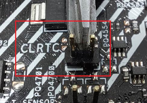 Clear CMOS Pins on Motherboard